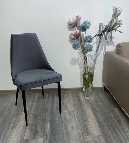 Стул NEPAL-P СЕРЫЙ #27, велюр/ черный каркас М-City