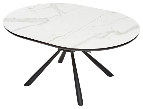 Стол VOLAND BIANCO TL-45 испанская керамика/ BLACK "белый мрамор" М-City