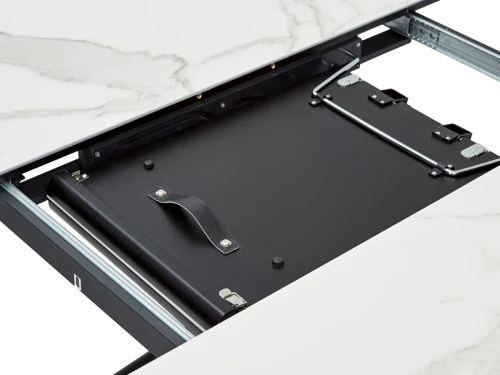 Стол VOLAND BIANCO TL-45 испанская керамика/ BLACK "белый мрамор" М-City