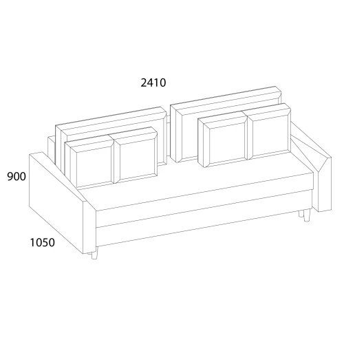 МЯГКАЯ МЕБЕЛЬ, Диван-кровать DAVID NEW. Цвет RIO PEBBLE