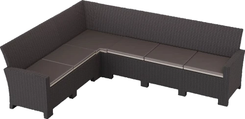 Угловой диван под ротанг Калифорния “California“ 240х188 см арт.80497/80497-6П с подушками