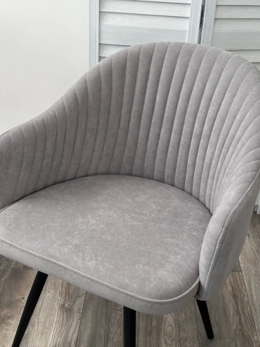 Стул AVIOR, 360 град. поворот. B22 Серый, велюр / черный каркас, М-City