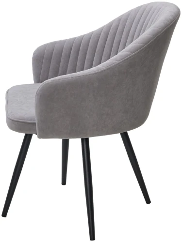 Стул AVIOR, 360 град. поворот. B22 Серый, велюр / черный каркас, М-City