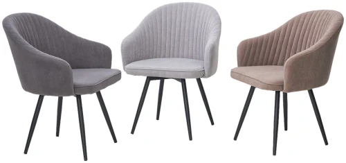 Стул AVIOR, 360 град. поворот. B22 Серый, велюр / черный каркас, М-City