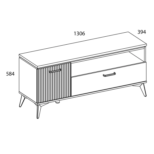 VINATI, Тумба RTV 1D1SN. Цвет ПЕРСИДСКИЙ ЖЕМЧУГ/ АМАРОК