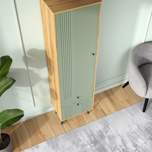 Шкаф-пенал Вега Саксония серо-зеленый