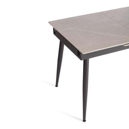Стол обеденный Balmoral/Балморал столешница керамика (матовая) /опоры металл, серый/чёрный, (120+40)x80x75(+1) см