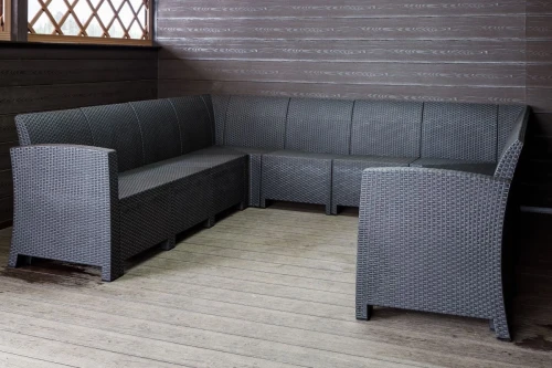 Садовый диван угловой П-образный Калифорния «California» на 10 мест без подушек