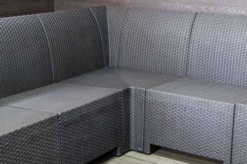 Садовый диван угловой П-образный Калифорния «California» на 10 мест без подушек