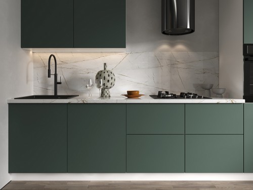 Модульная кухня Эстетик 4400 Форест Грин МДФ прямая