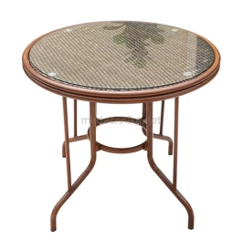 Стол алюминиевый круглый из искусственного ротанга D80 БАМБУК «BAMBOO» арт.2015