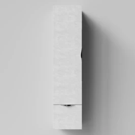 Пенал Марко 35 подвесной,дверь и ящик, ручки Хром, Белый камень ПВХ 57805, левый