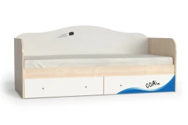 Кровать "Хоккей" Шимо светлый/Белый шёлк