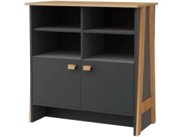 Тумба «Скандинавия 2Д 1» КМК 0905.32, Антрацит/ дуб наварра