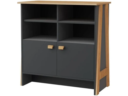 Тумба «Скандинавия 2Д 1» КМК 0905.32, Антрацит/ дуб наварра