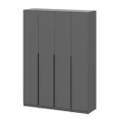 Шкаф распашной с наполнением (11 полок + 2 ящика + штанга) ШК 5 (1600), Графит
