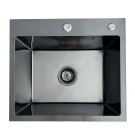 Кухонная мойка из нержавейки BLANTEK LS-5044HN Honeycomb Nano black
