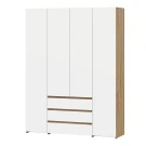Шкаф четырехстворчатый Некст 1, Дуб золотой, Белый