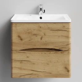 Тумба Адель 60 подвесной, Дуб Тортуга ПВХ 2357-43 Vodok с раковиной в комплекте