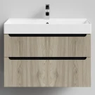 Тумба Бонум 1, 85 подвесной, Дуб цвет 22 Vodok с раковиной в комплекте