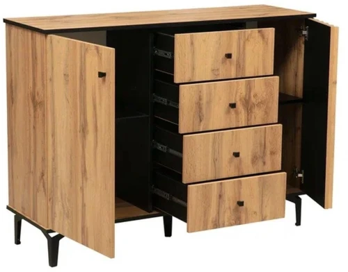 Модульная гостиная Либерти 1 (опора h150) Дуб вотан/Черный