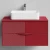 Тумба Липс 90, пример RAL 3004 Пурпурно-красный, матовая, 2 ящика, подвесной Vodok с раковиной в комплекте