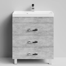 Тумба Орландо 70 напольный, Горный камень ПВХ 57807 Vodok с раковиной в комплекте