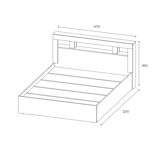 Кровать 140х200 с настилом ДСП Light Прима