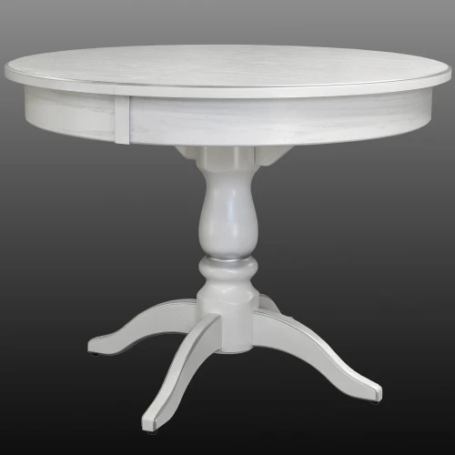 Стол обеденный Моро 04 раздвижной белый/серебро 100/140*100