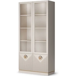 Шкаф-витрина 2-х дверная Капри, бежевая