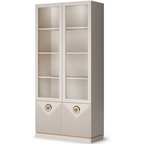 Шкаф-витрина 2-х дверная Капри, бежевая