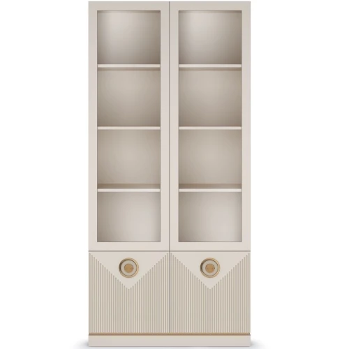 Шкаф-витрина 2-х дверная Капри, бежевая