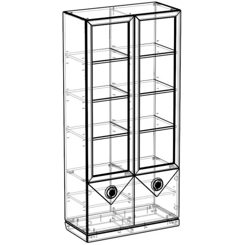 Шкаф-витрина 2-х дверная Капри, бежевая