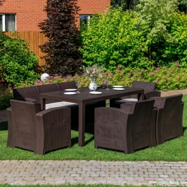 Обеденный комплект LANA LUX DINING L коричневый