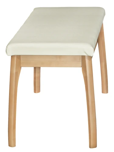 Скамья для прихожей мягкая, экокожа крем, каркас бук