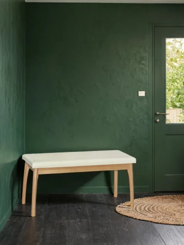 Скамья для прихожей мягкая, экокожа крем, каркас бук