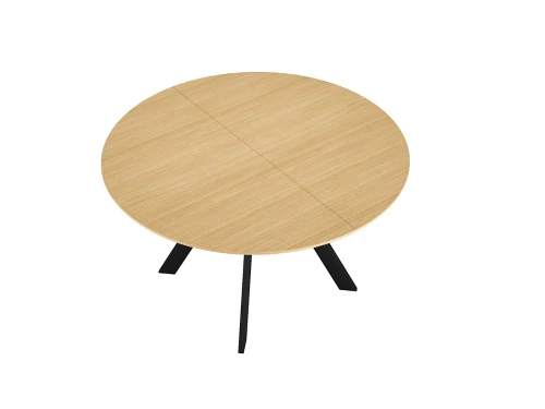 Стол DikLine RD120 Дуб Каселла натуральный/опоры черные