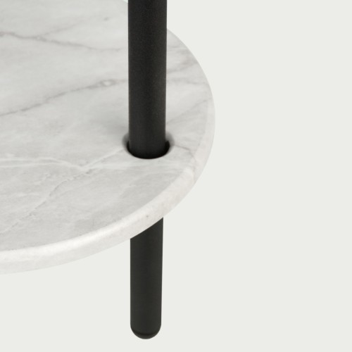 Стол журнальный МеталлАрт М036 белый мрамор/черный