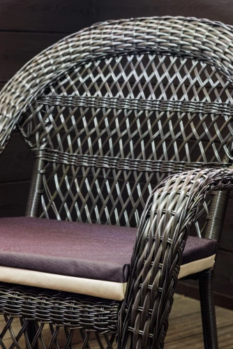 Кресло из искусственного ротанга МЭДИСОН НЬЮ «MEDISON NEW» арт.A6348 dark brown с подушками на сидение