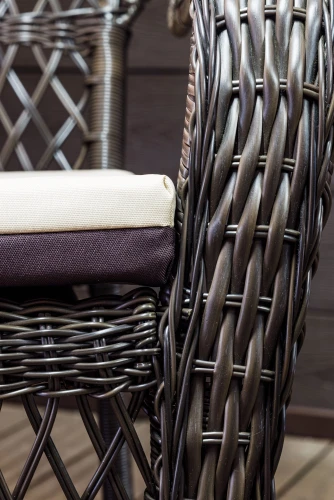 Кресло из искусственного ротанга МЭДИСОН НЬЮ «MEDISON NEW» арт.A6348 dark brown с подушками на сидение