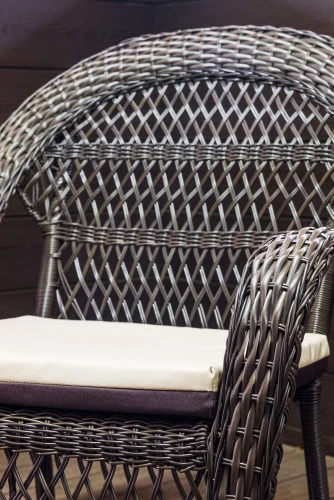 Кресло из искусственного ротанга МЭДИСОН НЬЮ «MEDISON NEW» арт.A6348 dark brown с подушками на сидение