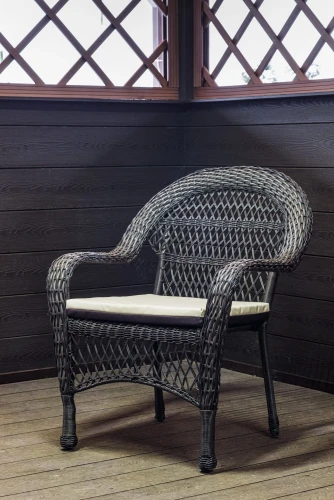 Кресло из искусственного ротанга МЭДИСОН НЬЮ «MEDISON NEW» арт.A6348 dark brown с подушками на сидение