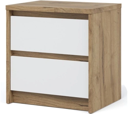 Тумба «Мишель» 2ящ, Дуб крафт золотой/Белый жемчуг