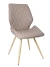 DC231 Стул мягкий поворотный 180, БЕЖЕВЫЙ экокожа, каркас металл, шампань КРУГЛЫЙ
