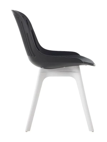 DC270 Стул пластиковый, ЧЕРНЫЙ c подушкой, ноги белые