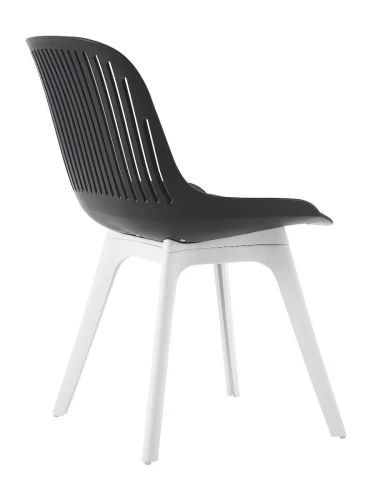 DC270 Стул пластиковый, ЧЕРНЫЙ c подушкой, ноги белые