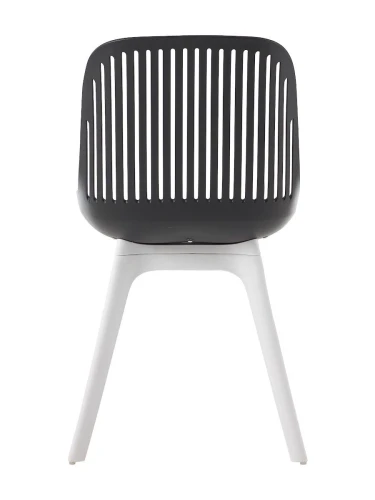 DC270 Стул пластиковый, ЧЕРНЫЙ c подушкой, ноги белые