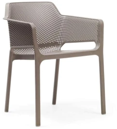 Стул-кресло Net, тортора, с серой подушкой