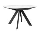 Стол DikLine BK100 Керамика Белый мрамор/подстолье черное/опоры черные Стол DikLine BK100 Керамика Белый мрамор/подстолье черное/опоры черные