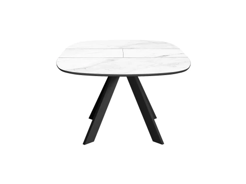 Стол DikLine BK100 Керамика Белый мрамор/подстолье черное/опоры черные